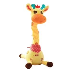 Lovely Swinging Plush LED Toy Repeat What You Say Light Up Giraffe Toy for 6 To 12 Months Baby