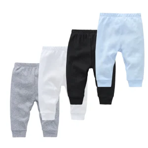 Newborn Baby 4 Pcs/lot Boy Girl Pants Solid  Long Trousers