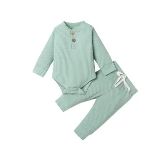 Infant Newborn Baby  Ribbed 2 piece sets