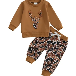 Autumn Outfit Deer Head Embroidered Sweater