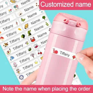 Custom Name Stickers Personalized Waterproof Labels for Bottles,Cups,Kids Stationery-Unique Designs, Durable & Eco-Friendly Gift